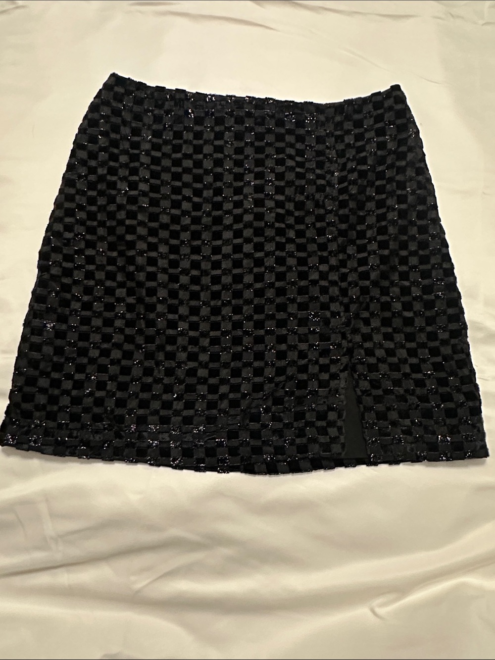 House of Harlow 1960 Crushed Velvet Shimmer Lined Mini Skirt XS